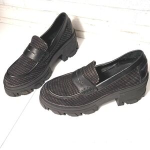Steve Madden Beth Platform Chunky Plaid Loafers Size 11 Academia Preppy  90s Y2K